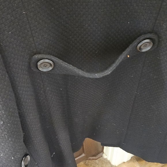 Jonathan Michael Black Coat Wool W/animal Print Scarf Size 8 - Picture 7 of 7